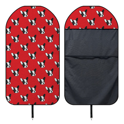 Red French Bulldog Pattern Print Waterproof Car Seat Cover