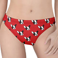 Red French Bulldog Pattern Print Women's Thong