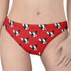 Red French Bulldog Pattern Print Women's Thong