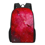 Red Galaxy Space Cloud Print 17 Inch Backpack