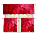 Red Galaxy Space Cloud Print 3 Piece Kitchen Curtains