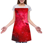 Red Galaxy Space Cloud Print Adjustable Apron