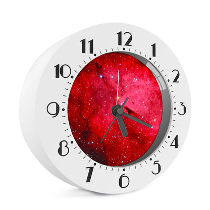 Red Galaxy Space Cloud Print Alarm Clock