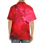 Red Galaxy Space Cloud Print Aloha Shirt