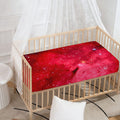Red Galaxy Space Cloud Print Baby Crib Sheet