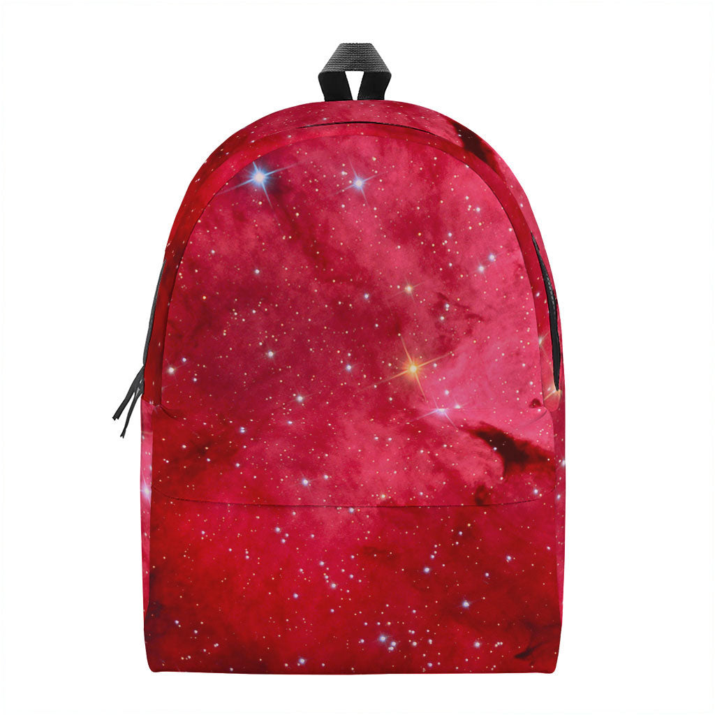 Red Galaxy Space Cloud Print Backpack