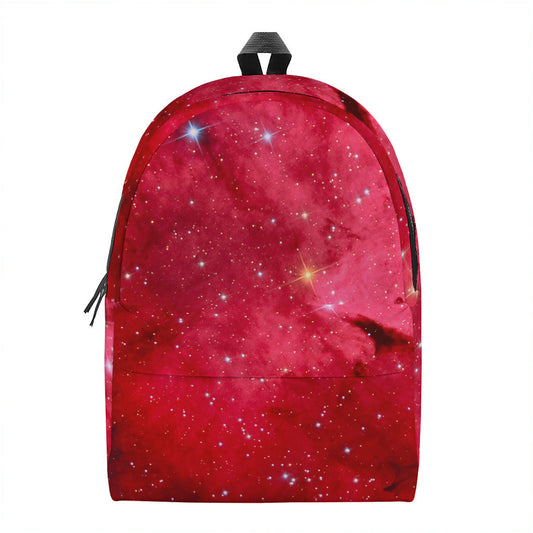 Red Galaxy Space Cloud Print Backpack