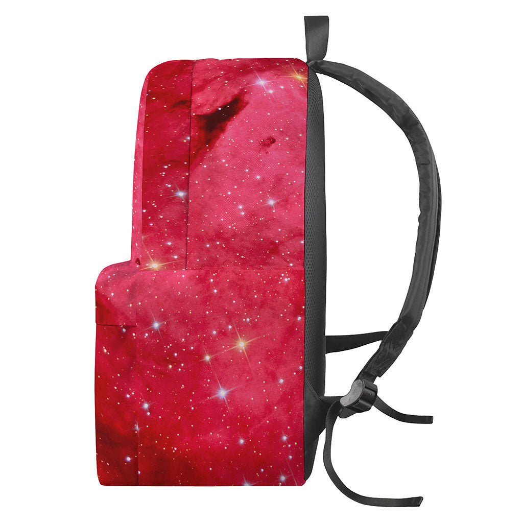 Red Galaxy Space Cloud Print Backpack