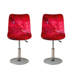 Red Galaxy Space Cloud Print Bar Stool Covers