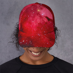 Red Galaxy Space Cloud Print Baseball Cap