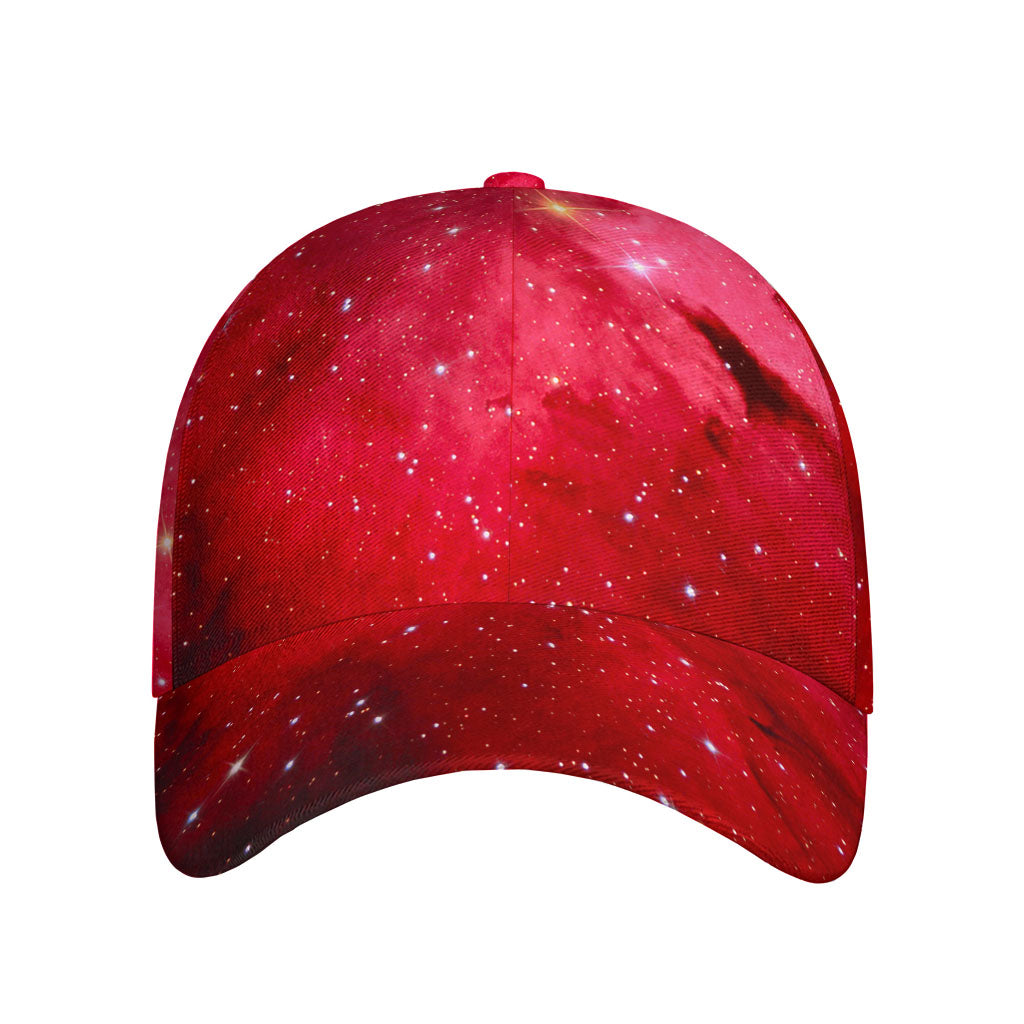 Red Galaxy Space Cloud Print Baseball Cap