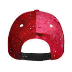 Red Galaxy Space Cloud Print Baseball Cap