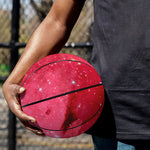 Red Galaxy Space Cloud Print Basketball