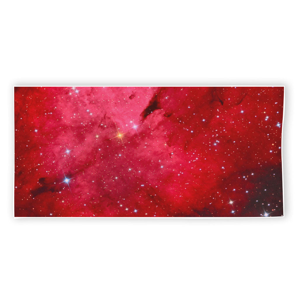 Red Galaxy Space Cloud Print Beach Towel