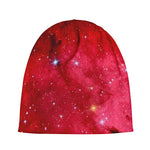 Red Galaxy Space Cloud Print Beanie