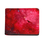 Red Galaxy Space Cloud Print Bifold Wallet