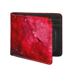 Red Galaxy Space Cloud Print Bifold Wallet