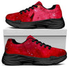 Red Galaxy Space Cloud Print Black Chunky Shoes