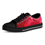 Red Galaxy Space Cloud Print Black Low Top Sneakers