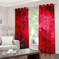 Red Galaxy Space Cloud Print Dimout Grommet Curtains