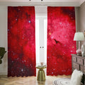 Red Galaxy Space Cloud Print Dimout Pencil Pleat Curtains