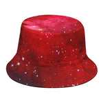 Red Galaxy Space Cloud Print Bucket Hat