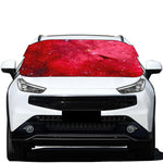 Red Galaxy Space Cloud Print Car Windshield Snow Cover