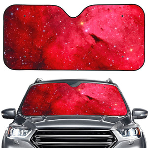 Red Galaxy Space Cloud Print Car Windshield Sun Shade