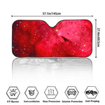 Red Galaxy Space Cloud Print Car Windshield Sun Shade