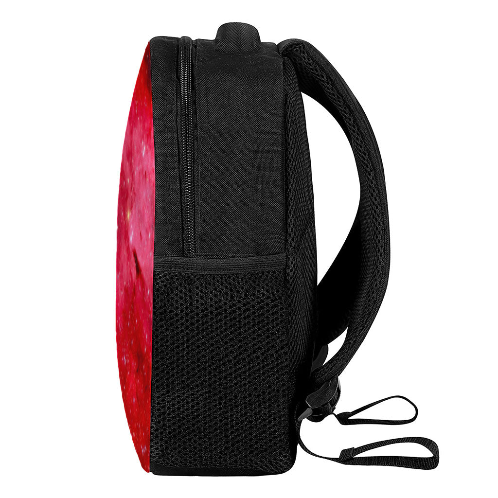 Red Galaxy Space Cloud Print Casual Backpack