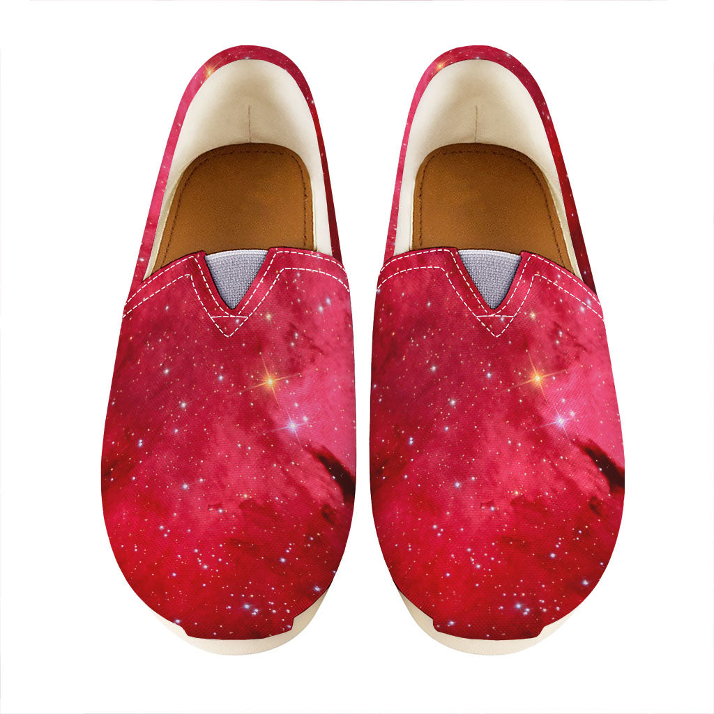 Red Galaxy Space Cloud Print Casual Shoes