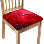 Red Galaxy Space Cloud Print Chair Cushion Cover