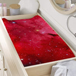 Red Galaxy Space Cloud Print Changing Pad Cover