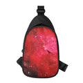 Red Galaxy Space Cloud Print Sling Bag