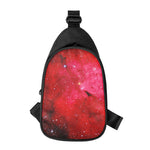 Red Galaxy Space Cloud Print Chest Bag