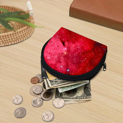 Red Galaxy Space Cloud Print Coin Purse