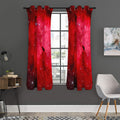 Red Galaxy Space Cloud Print Grommet Curtain Panels