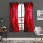 Red Galaxy Space Cloud Print Curtain