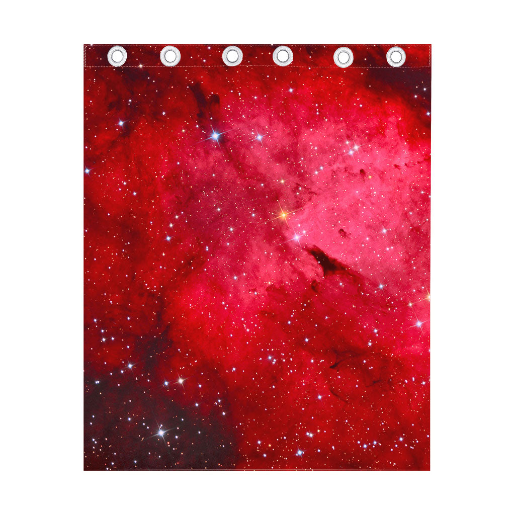 Red Galaxy Space Cloud Print Curtain
