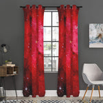 Red Galaxy Space Cloud Print Curtain