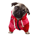 Red Galaxy Space Cloud Print Dog Zip Up Hoodie