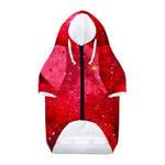 Red Galaxy Space Cloud Print Dog Zip Up Hoodie