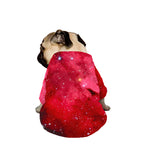 Red Galaxy Space Cloud Print Dog Zip Up Jacket