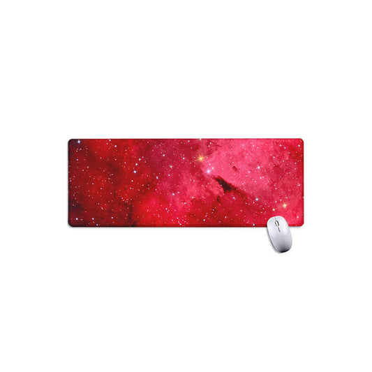 Red Galaxy Space Cloud Print Extended Mouse Pad