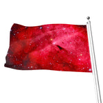 Red Galaxy Space Cloud Print Flag
