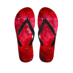 Red Galaxy Space Cloud Print Flip Flops