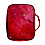 Red Galaxy Space Cloud Print Front Pocket Bible Bag