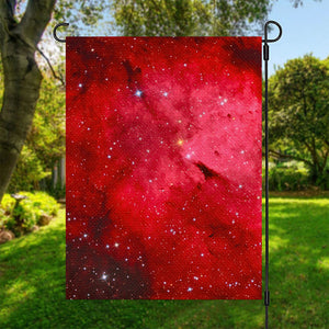 Red Galaxy Space Cloud Print Garden Flag