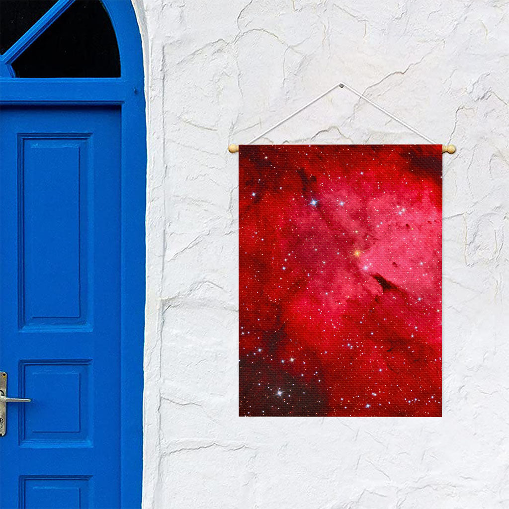 Red Galaxy Space Cloud Print Garden Flag