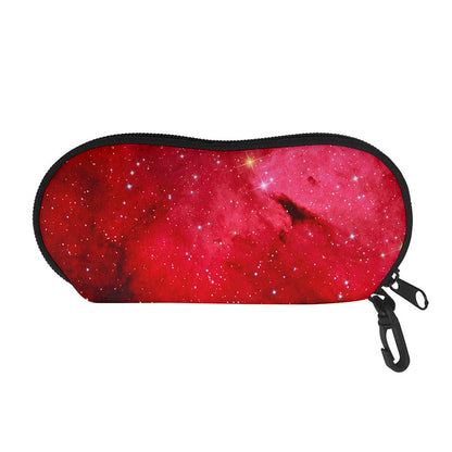 Red Galaxy Space Cloud Print Glasses Case